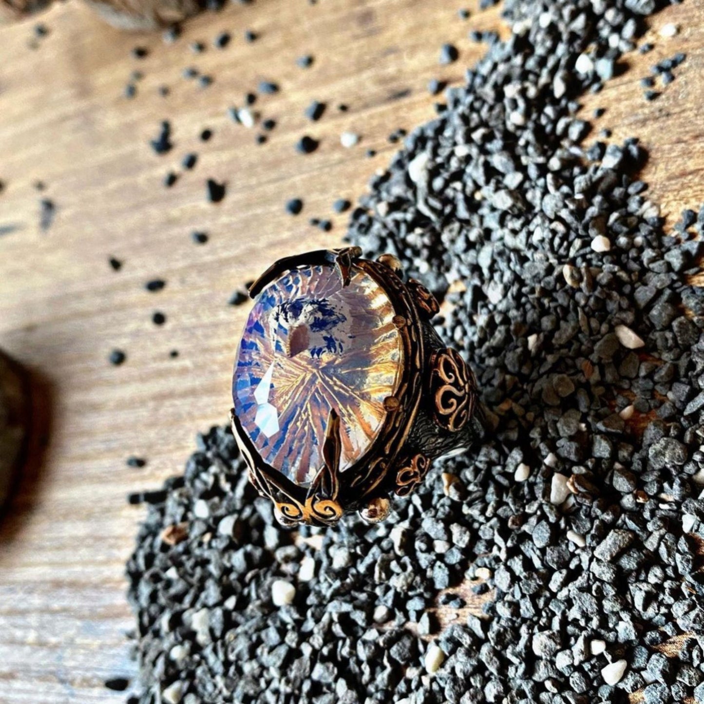 Falcon Moonstone Ring 925 Sterling Silver Hand Carved Ottoman
