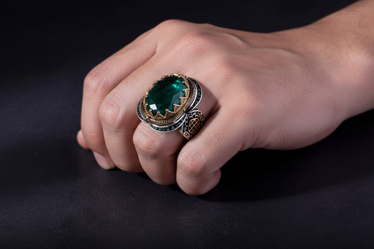 Interchangeable Stone Ring 925 Silver Green Amber Paraiba