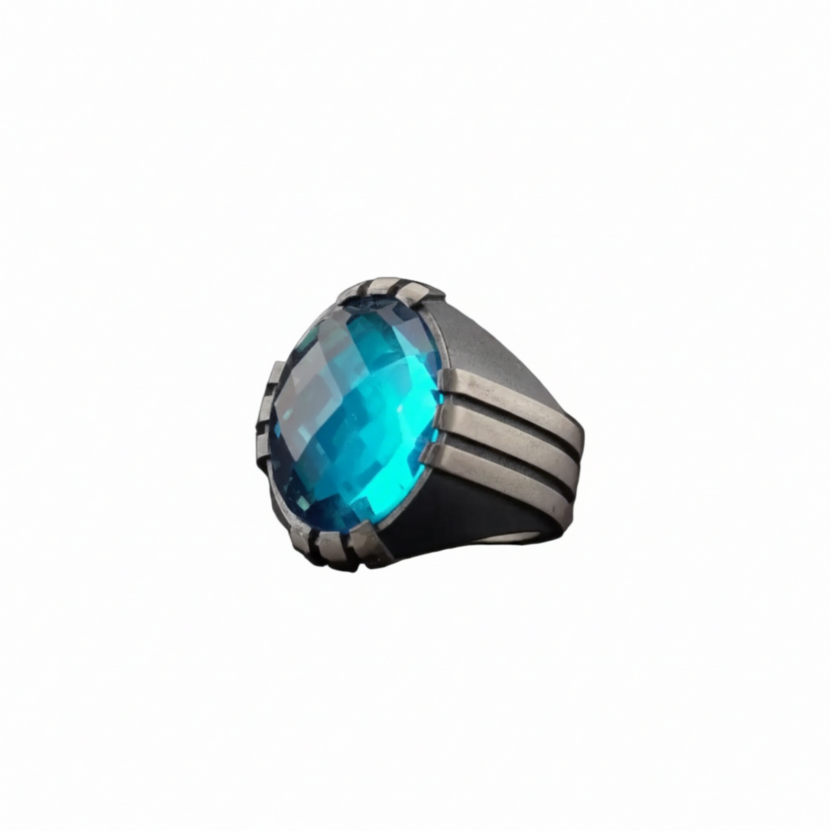 Blue Zirconia Sterling Silver Ring - Handmade Claw Setting