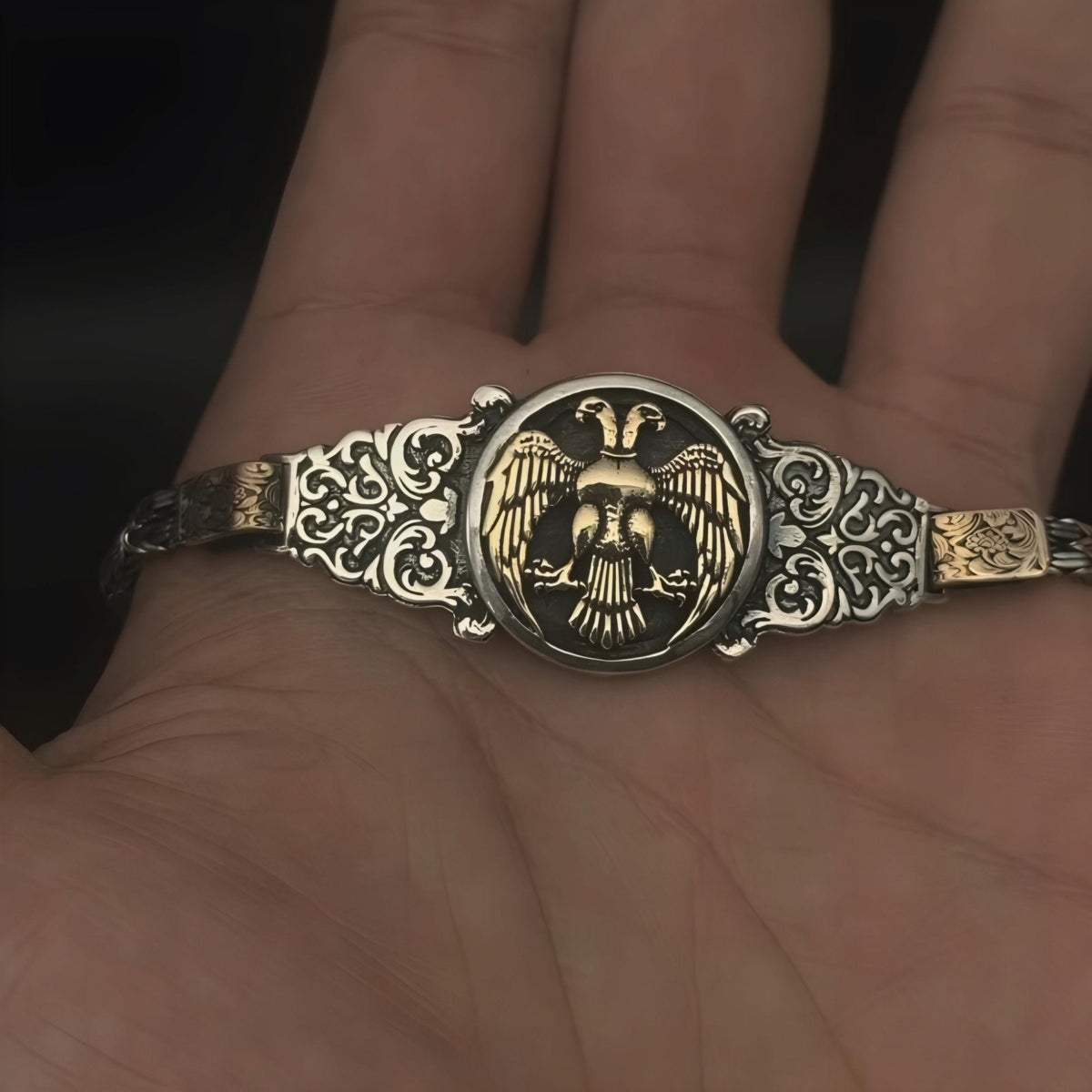 Double-headed eagle king chain bracelet – view 2