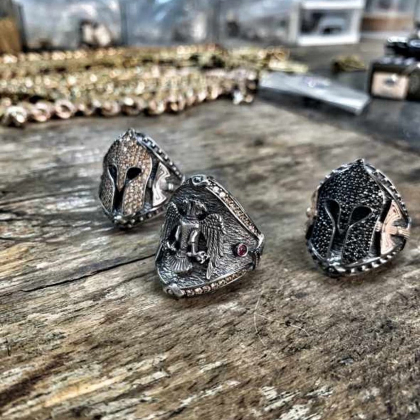 Double-Headed Eagle Ring – Citrine Stone 925 Silver | Men's Ring