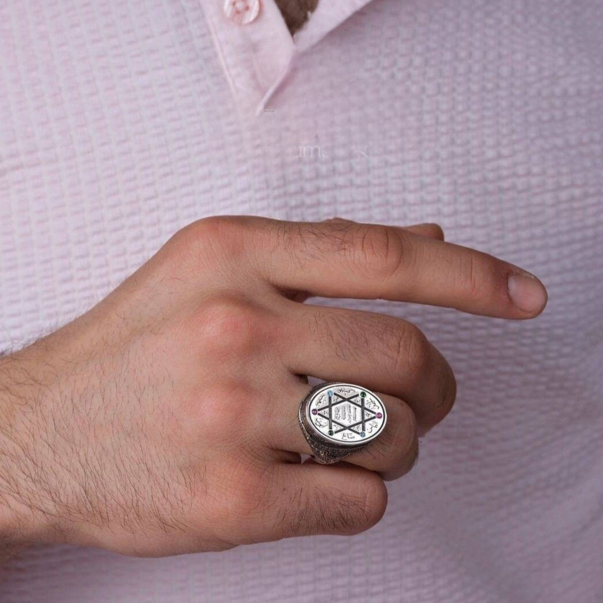 Oval Seal of Solomon ring – view 4