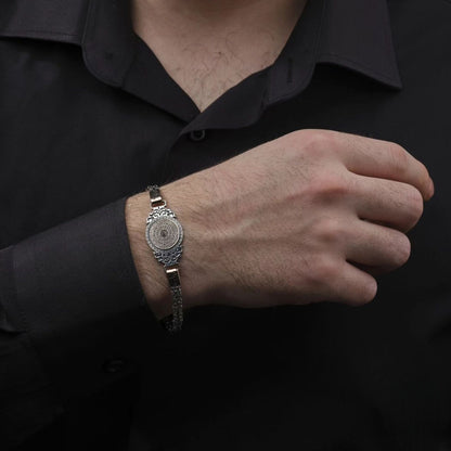 Besmele Bracelet 925 Silver 35 Inscriptions King Chain Handmade