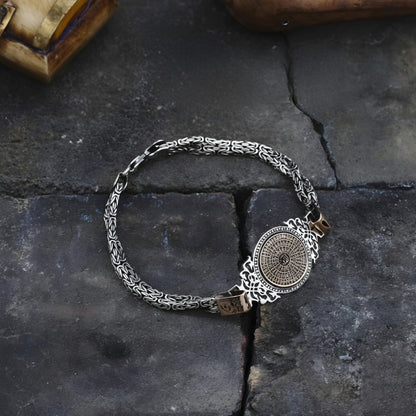 Besmele Bracelet 925 Silver 35 Inscriptions King Chain Handmade