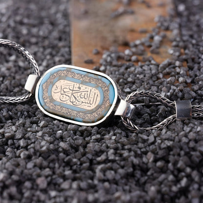 Turquoise Stone Mens Bracelet - Sterling Silver
