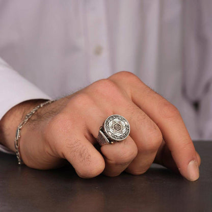 Seal of Solomon Ring – Hz. Süleyman Mühürü | 925 Silver Men's Ring