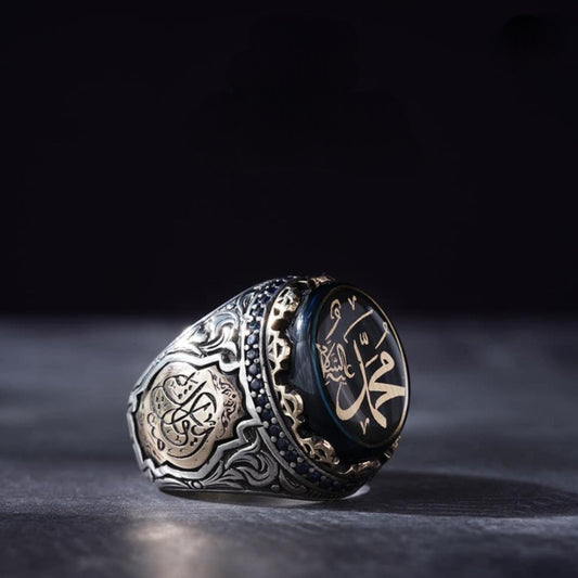 Personalized Arabic Name Ring 925 Silver Blind Knot Handmade