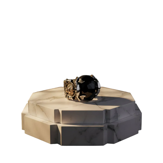 Lion Ring 925 Sterling Silver Black Onyx Handmade Men