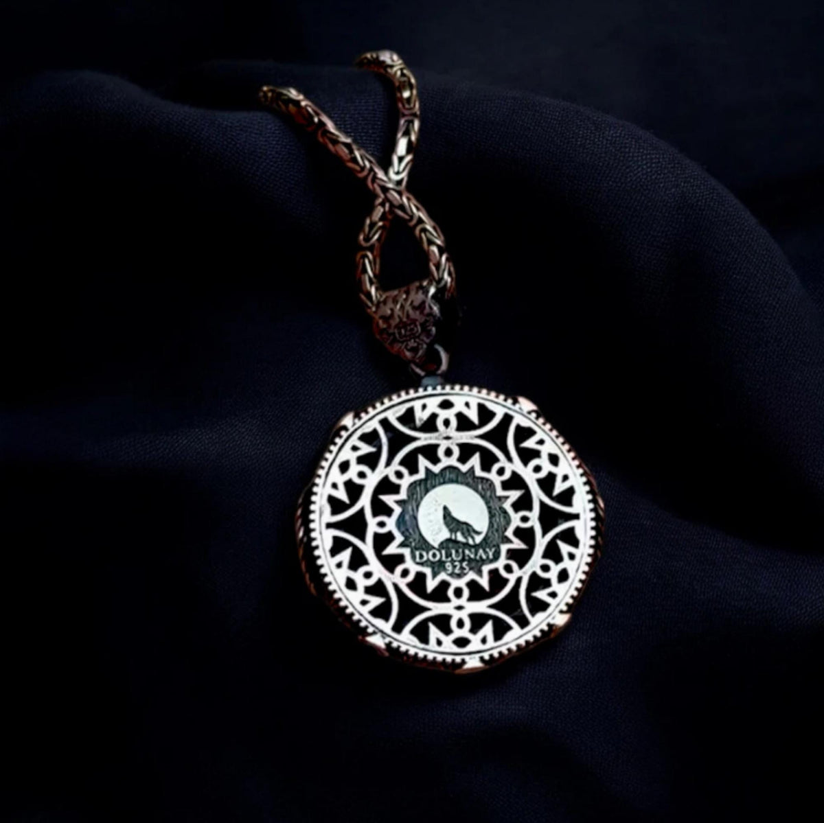 Turkish moon and star medallion necklace – view 2