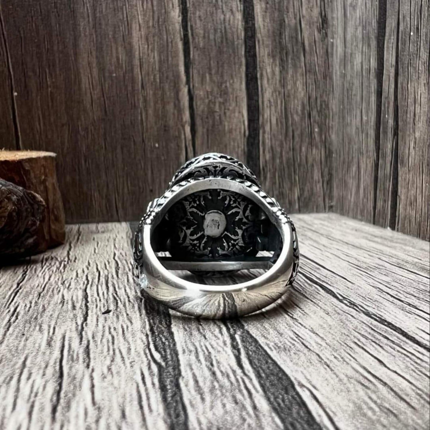 Türkis- und Zirkonia-Ring aus türkischem Silber, handgefertigt, Herrengeschenk, Vatertagsgeschenk