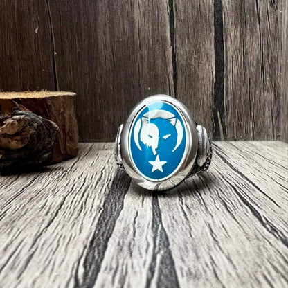 Türkis- und Zirkonia-Ring aus türkischem Silber, handgefertigt, Herrengeschenk, Vatertagsgeschenk