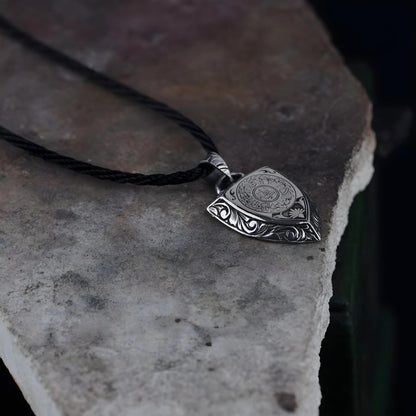 Evil Eye Necklace 925 Silver Triangle Arabic Calligraphy Handmade
