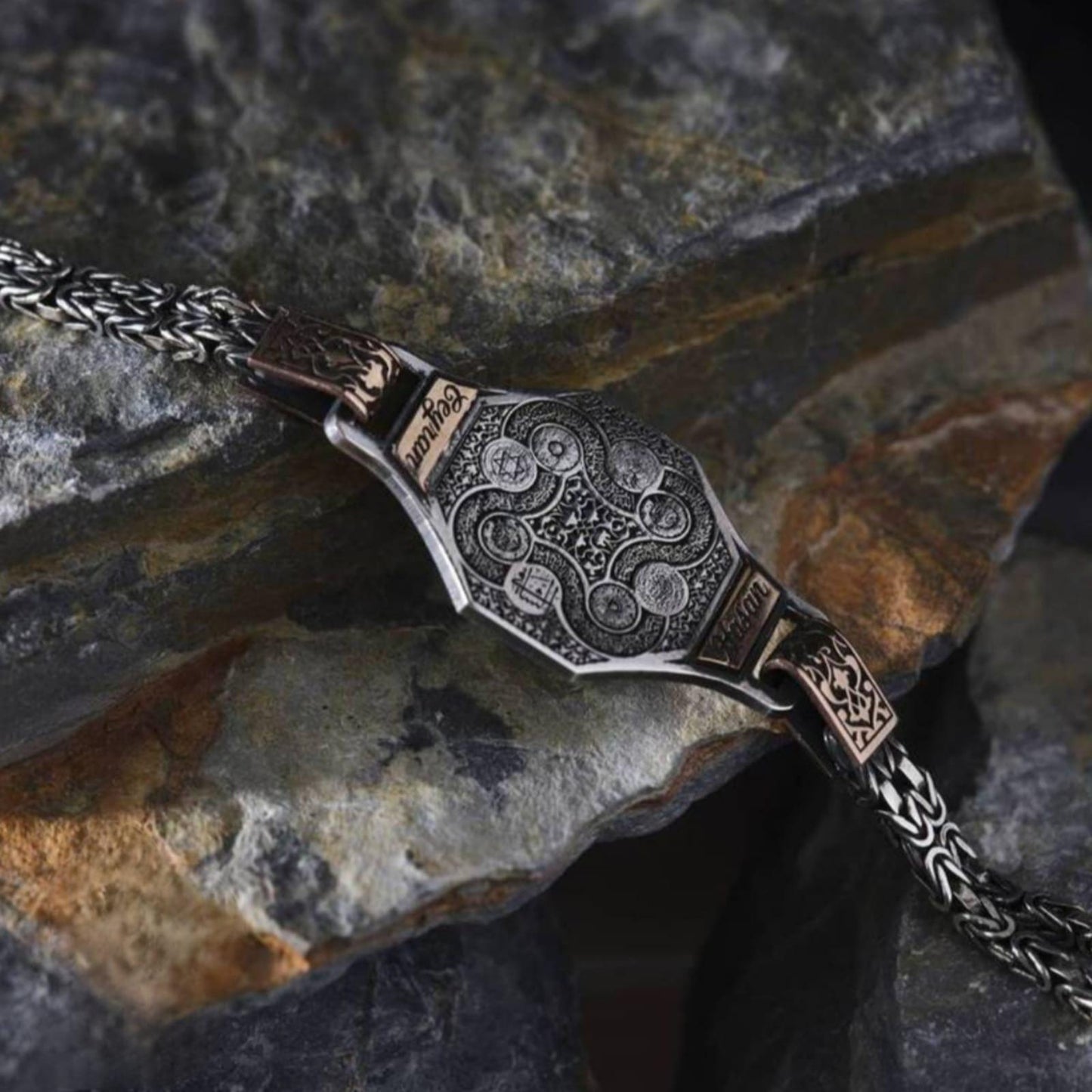 Ash Shafi Solomon Seal Personalized Silver Bracelet