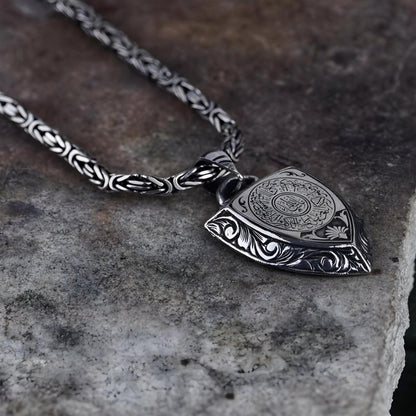 Evil Eye Necklace 925 Silver Triangle Arabic Calligraphy Handmade
