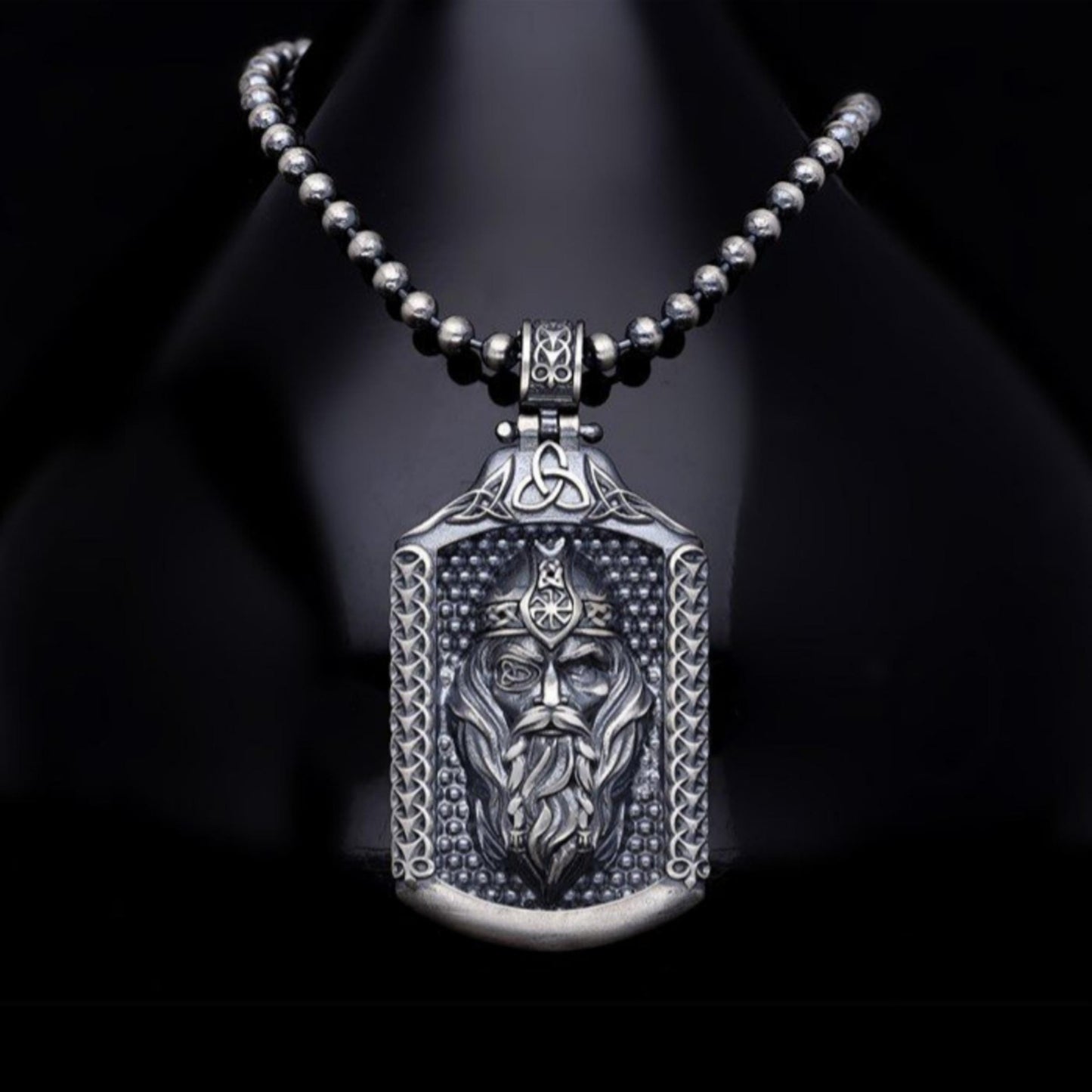 Viking King Medallion 925 Sterling Silver Pendant Men Handcrafted