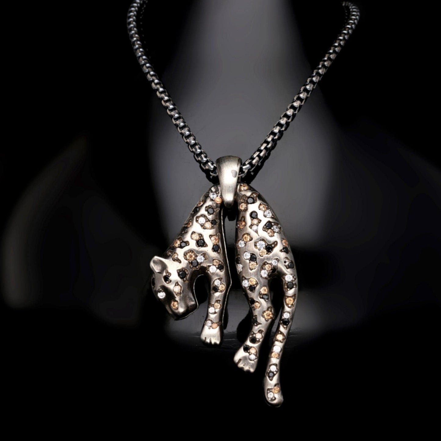 Panther Necklace 925 Sterling Silver Animal Motif Handmade