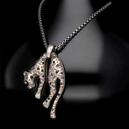 Panther Necklace 925 Sterling Silver Animal Motif Handmade