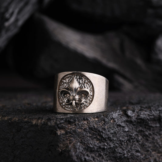 Sterling Silver Lily Flower Ring 3D Floral Wedding Band