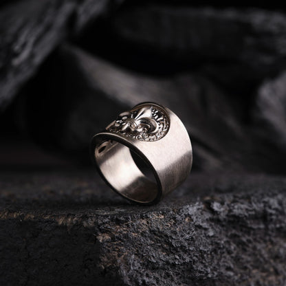 Sterling Silver Lily Flower Ring 3D Floral Wedding Band