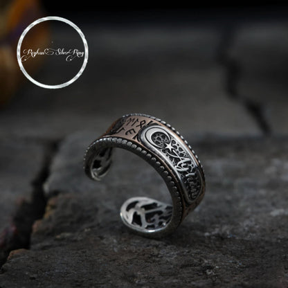 Moon Star Ring 925 Silver Personalized Ottoman Handmade