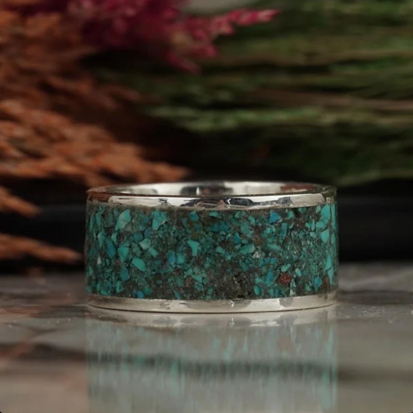 Natural Turquoise Ring – 925 Sterling Silver | Handmade Wedding Band