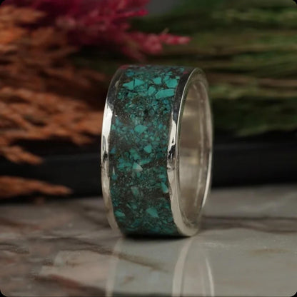 Natural Turquoise Ring – 925 Sterling Silver | Handmade Wedding Band