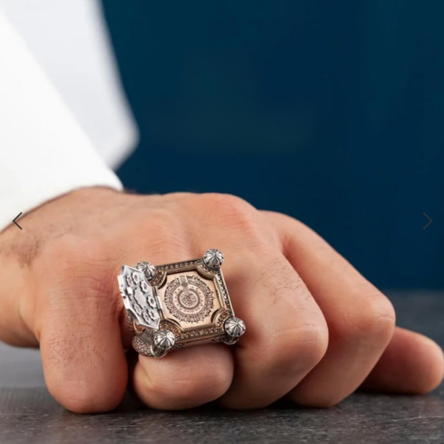 Sultan Stone Ring 925 Sterling Silver Mosque Tulip Seljuk Star Surah Talaq OttomanHandmade Men
