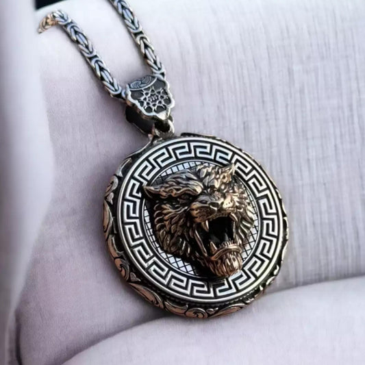 Panther & Wolf Silver Necklace – 925 Sterling Silver Men's Pendant