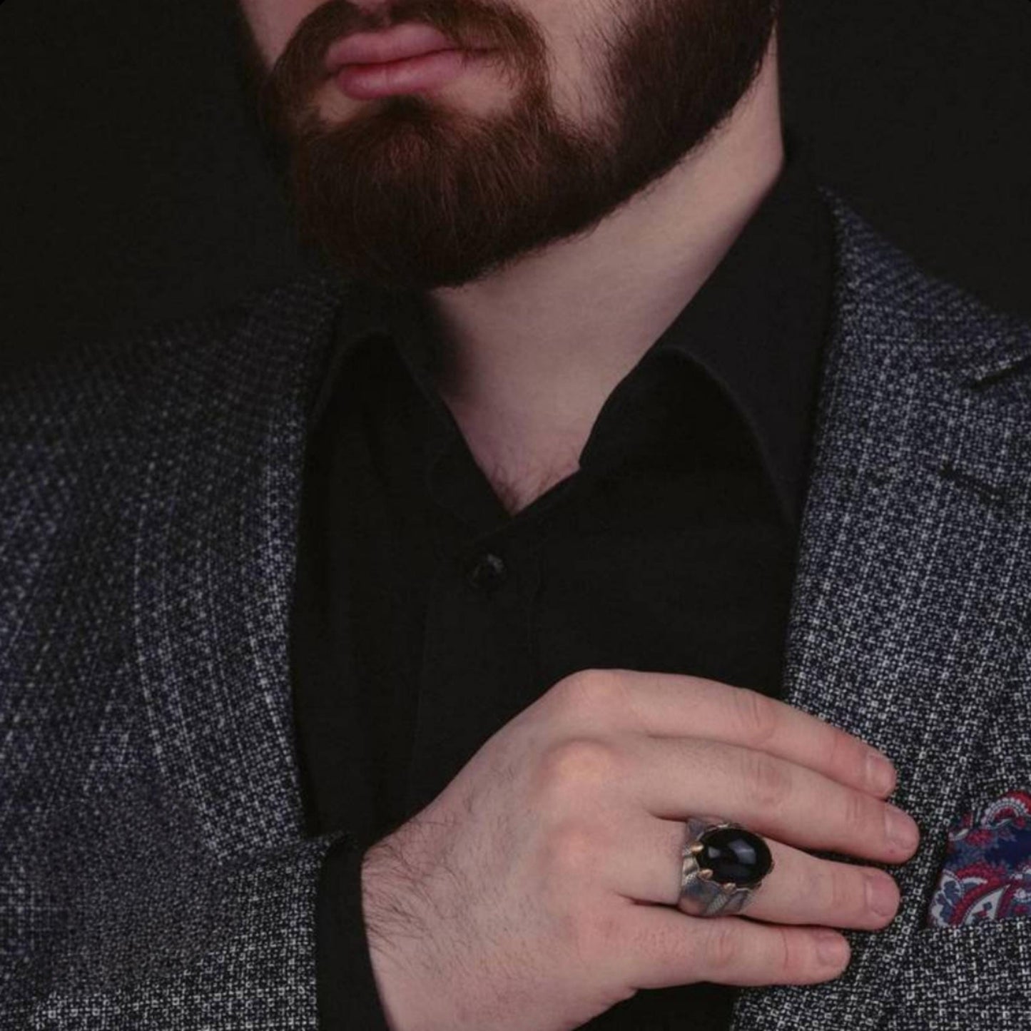 Amethyst Silver Ring – Tumbled Finish & Claw Wall Motif | 925 Unisex