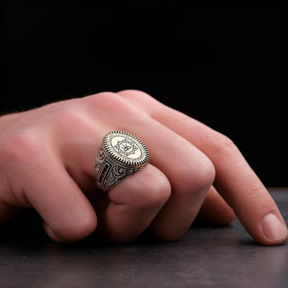 Seldschuken-Silberring – Verstellbarer, handgefertigter Schmuck, Geschenk für Männer