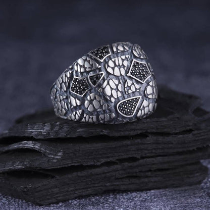 Handgefertigter, verstellbarer Silberring mit Mikro-Zirkonia – Herrenschmuck mit Edelsteinen