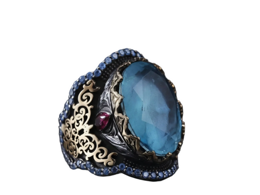 Paraiba Tourmaline Ring – Blue Gemstone 925 Silver | Unisex Ring