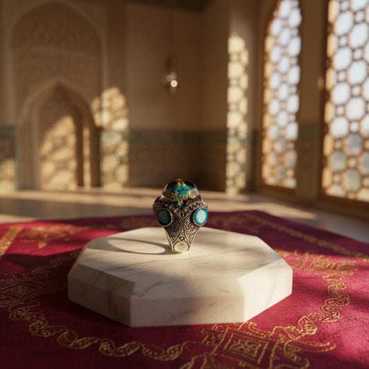 OttomanMosque Carved Sterling Silver Men's Ring
