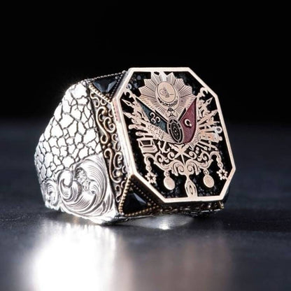 OttomanSanjak Ring – Black Zircon | 925 Silver