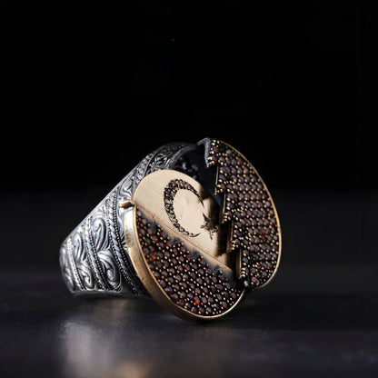 Tawhid Ring 925 Sterling Silver Zircon Stone Personalized OttomanMen