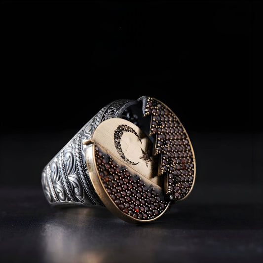 Tawhid Ring 925 Sterling Silver Zircon Stone Personalized OttomanMen