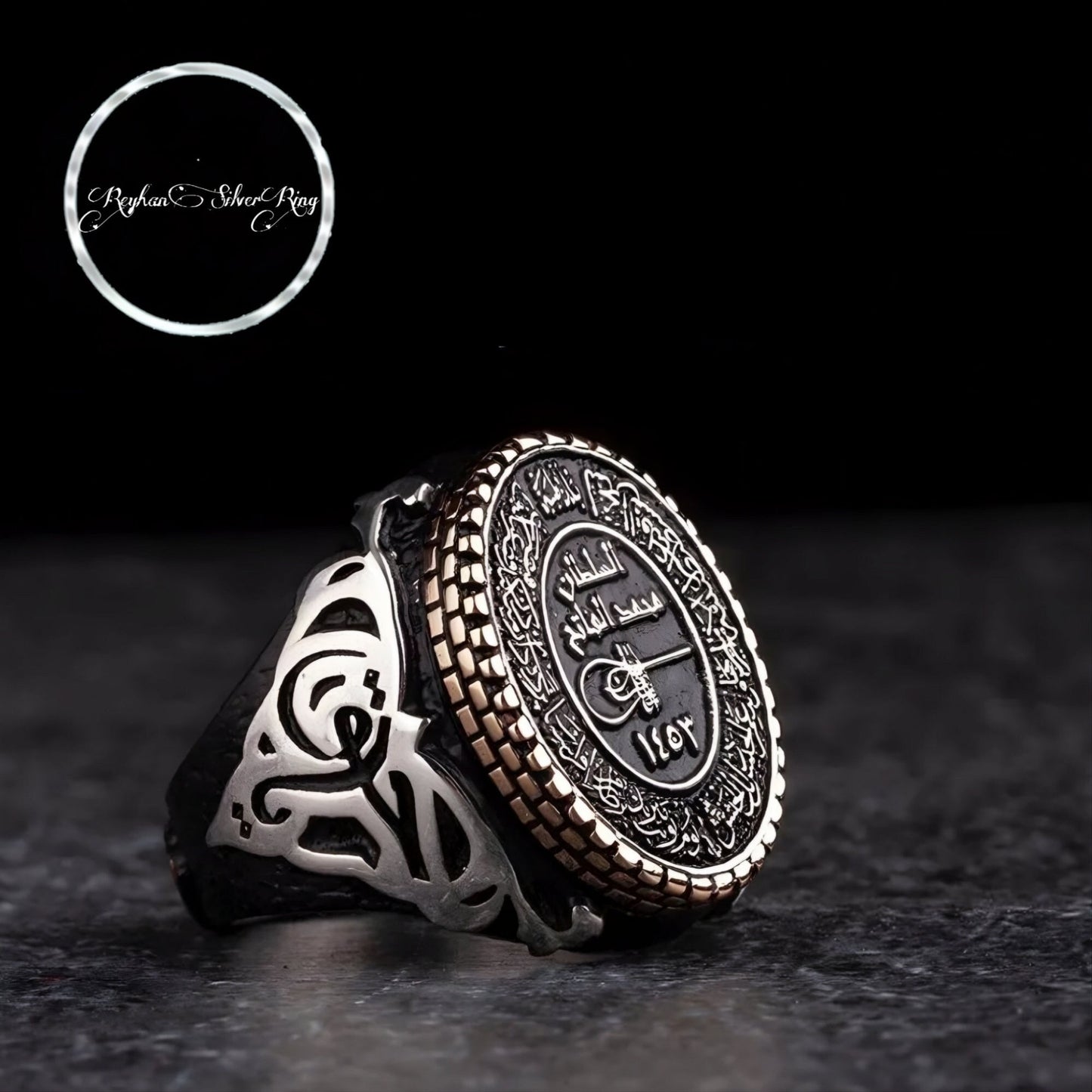 Fatih Sultan Mehmed Seal Ring 925 Sterling Silver OttomanHandcrafted