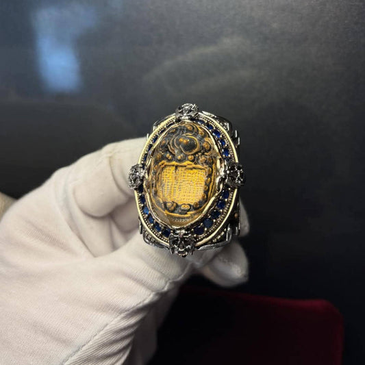 Sultan Ahmed Mosque Ring 925 Silver Quartz Ottoman Handmade