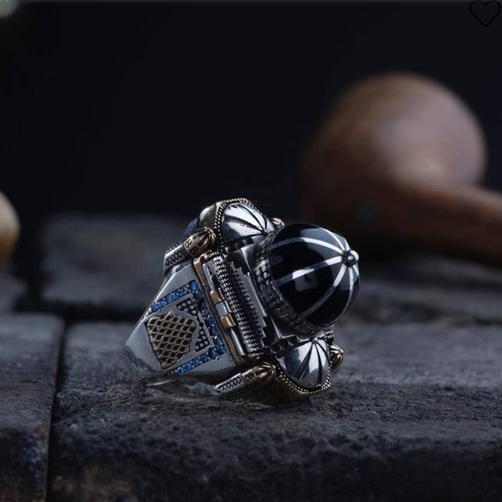 Mosque Dome Ring 925 Silver Quranic Inscription Ottoman Handmade