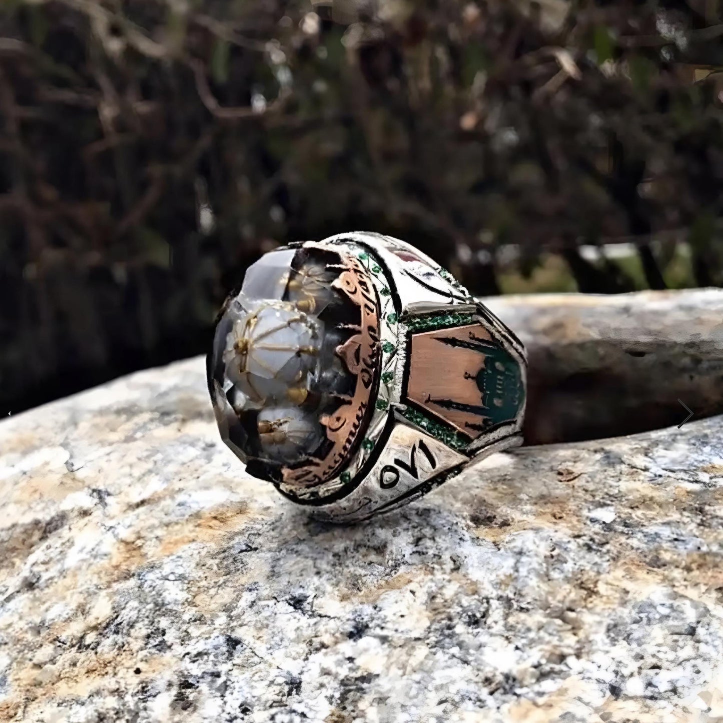 Islamic Mosque Ring – 925 Sterling Silver | Muslim Men's Ring
