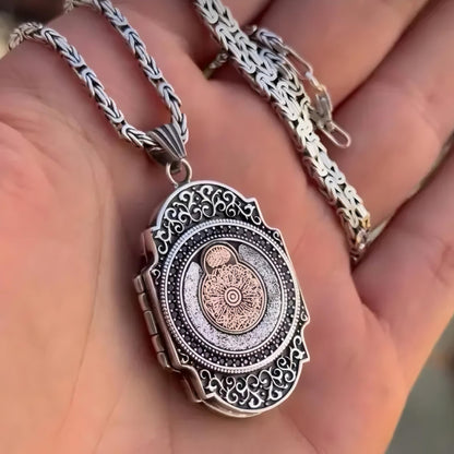 Ayat al-Kursi Islamic Necklace 925 Silver Personalized Locket