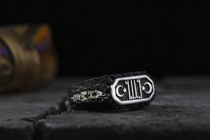 Gokturk Ring 925 Silver Custom Name Crescent Star Handmade Men