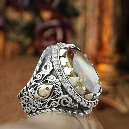 Ottoman Sultanite Stone Sterling Silver Men's Ring