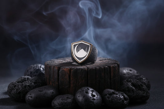 Islamic Crescent Moon Mosque 925 Sterling Silver Ring