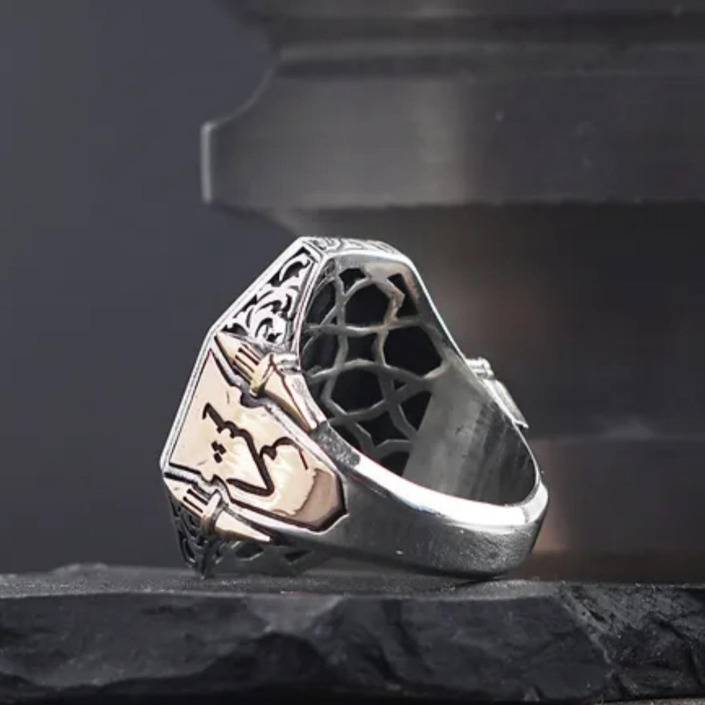 Personalized Arabic Calligraphy Sterling Silver Ring