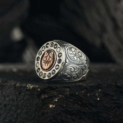 Bozkurt Ring 925 Silver 16 Turkic States Grey Wolf Handmade