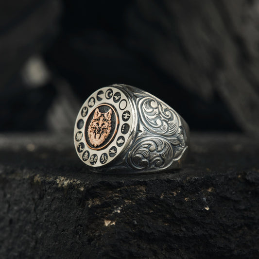 Bozkurt Ring 925 Silver 16 Turkic States Grey Wolf Handmade