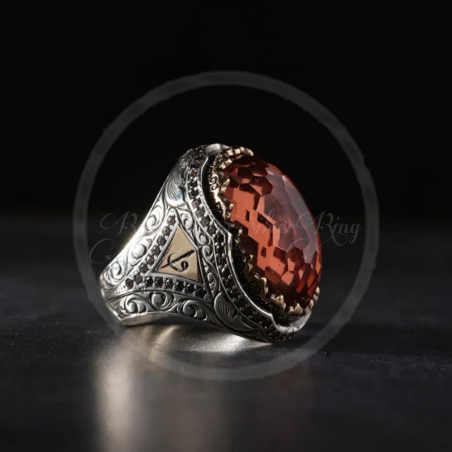 Red Sultanite Diaspore Ring 925 Sterling Silver Unisex Color-Changing Handcrafted