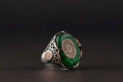 Ring aus 925er Sterlingsilber mit der Sure Al-Inshirah, islamischer Herrenschmuck