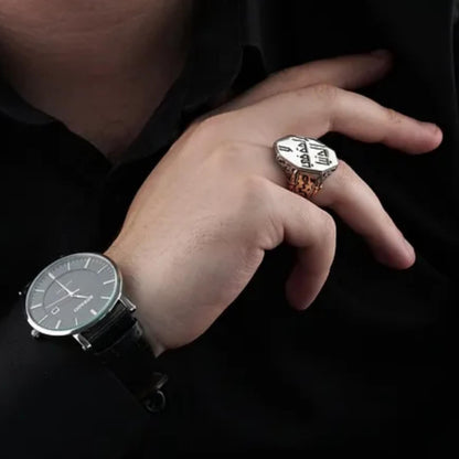 Personalized Arabic Calligraphy Sterling Silver Ring
